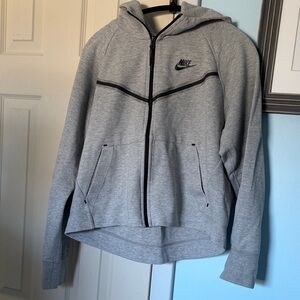 Nike Tech Gray Full-Zip Cropped Hoodie